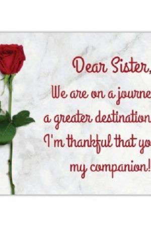 Wenskaart dear sister we are on a journey